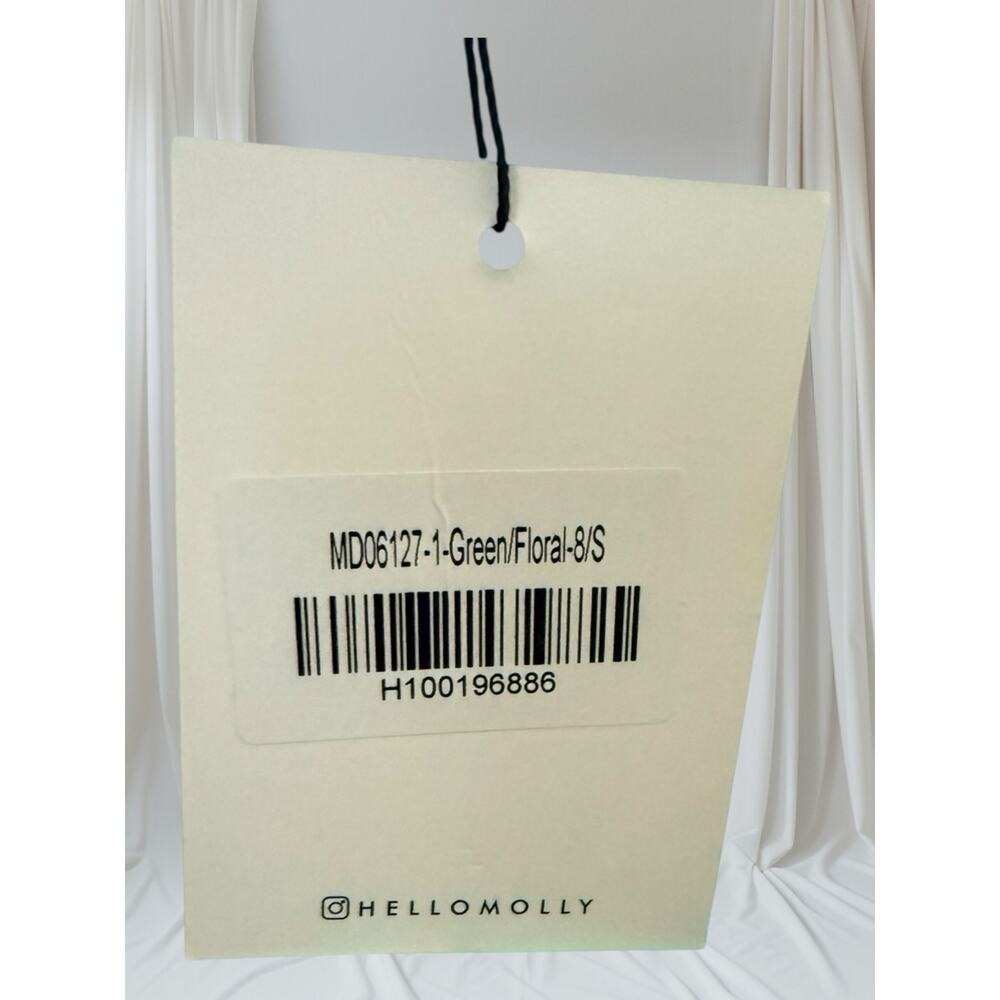 NWT Hello Molly Green Foral Color CrissCross Back Straps Showing Back 4 - Picture 4 of 9